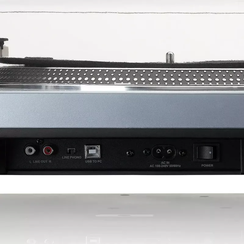 Tiesioginės pavaros vinilinė patefonė Lenco L-3809ME – rankinis, USB A tipas, metalinis mėlynas