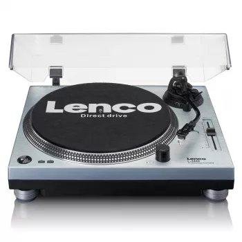 Tiesioginės pavaros vinilinė patefonė Lenco L-3809ME – rankinis, USB A tipas, metalinis mėlynas