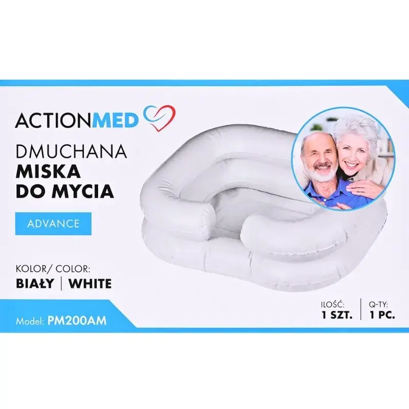Pripučiamas prausimosi dubuo ActionMed PM200AM – stačiakampis higienos baseinas su pompa ir žarna