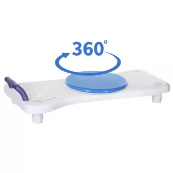 Vonios suolas ActionMed LW400AM 2-in-1 su sukamu perdavimo disku, baltas, atsparus drėgmei, ergonomiška sėdynė, pakabinimo anga
