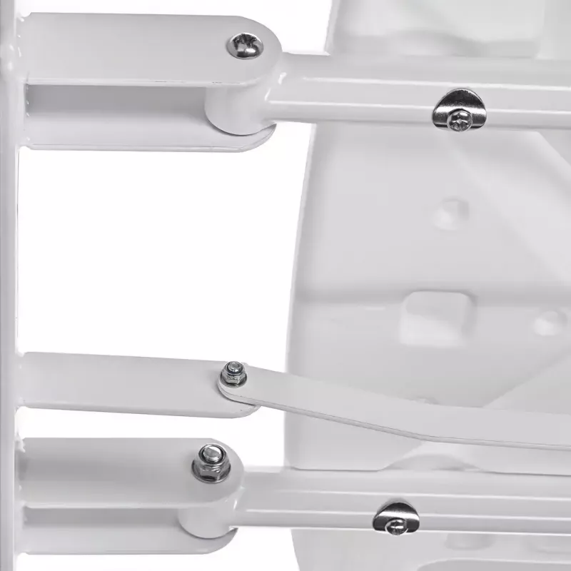 Sieninė sulankstoma dušo kėdė ActionMed KP600AM – balta, ergonomiška sėdynė, reguliuojamos neslystančios kojelės, 3 kg