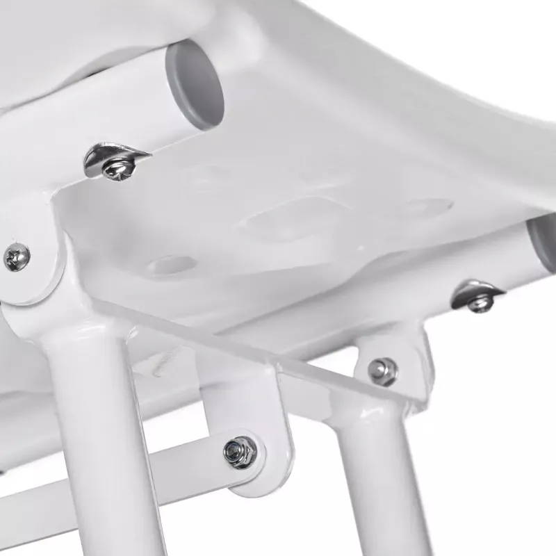 Sieninė sulankstoma dušo kėdė ActionMed KP600AM – balta, ergonomiška sėdynė, reguliuojamos neslystančios kojelės, 3 kg