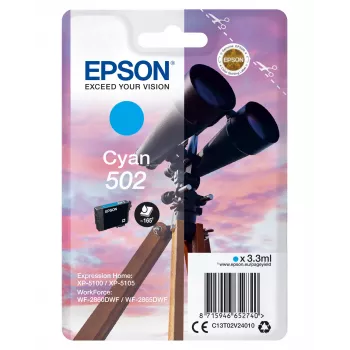 Epson 502 Cyan Originalus Kasetė, Standartinė Talpa, 3,3 ml, 1 vnt., 165 puslapių