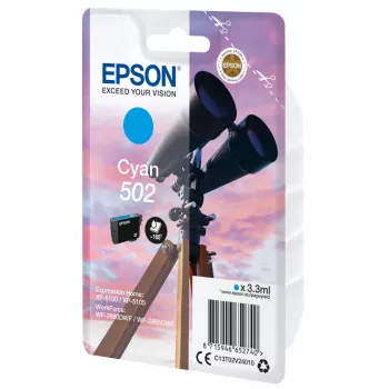 Epson 502 Cyan Originalus Kasetė, Standartinė Talpa, 3,3 ml, 1 vnt., 165 puslapių