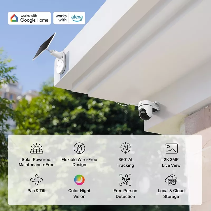 TP-Link Tapo C610 KIT saulės energija varoma PTZ apsaugos kamera