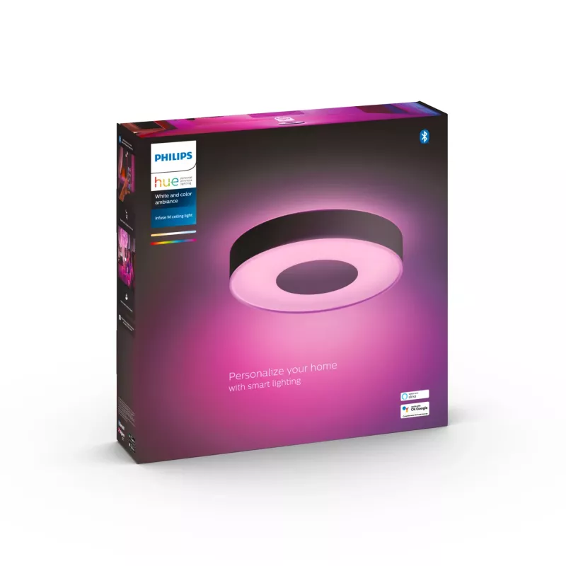 Philips Hue Infuse Black Bluetooth LED lubinis šviestuvas, Ø 381 mm, H 86 mm