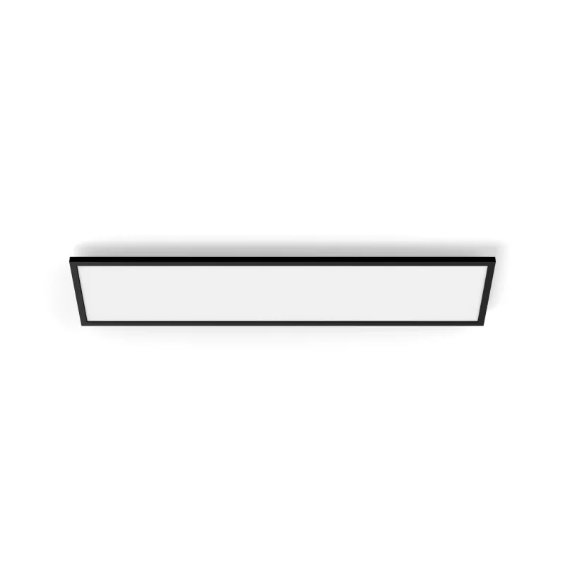 Signify Philips Aurelle stačiakampis lubinis LED skydelis — Bluetooth/Zigbee, 1200×300×48 mm, juodas