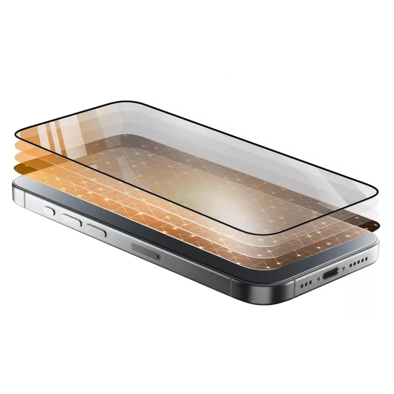 Cellularline Fortified Xtreme Glass iPhone 16 – itin tvirtas grūdintas stiklas su sustiprintais kraštais