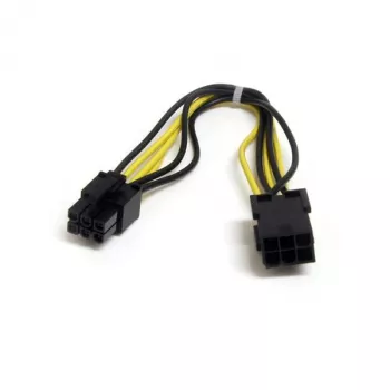 StarTech.com 8 colių PCI Express maitinimo ilginimo laidas, 6 kontaktų PCI-E (patinas) į 6 kontaktų PCI-E (patelė), 0,15 m, juodas/geltonas