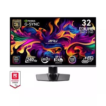 MSI MPG 322URX QD-OLED monitor kompiuterinis 80 cm (31,5 colio) 3840 x 2160 pikselių 4K Ultra HD juodas