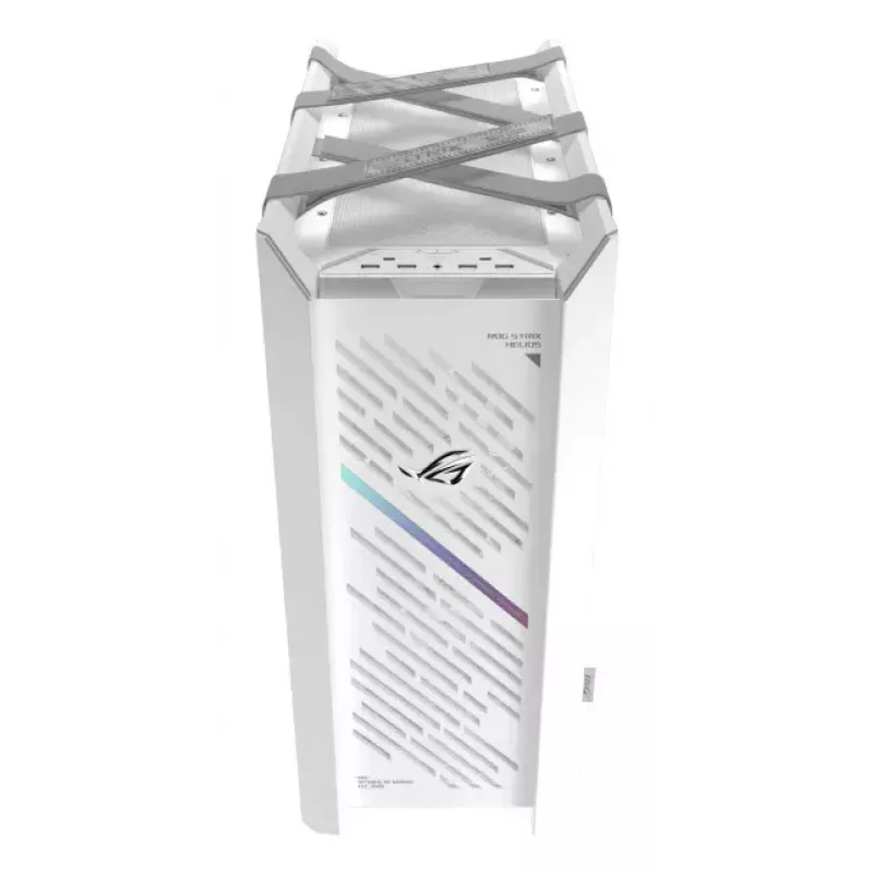 ASUS ROG Strix Helios II Midi Tower baltas – korpusas EATX/ATX/Micro-ATX/Mini-ITX, 3×140mm priekyje + 1×140mm gale, 2×3,5 colio + 4×2,5 colio vietos, grūdintas stiklas