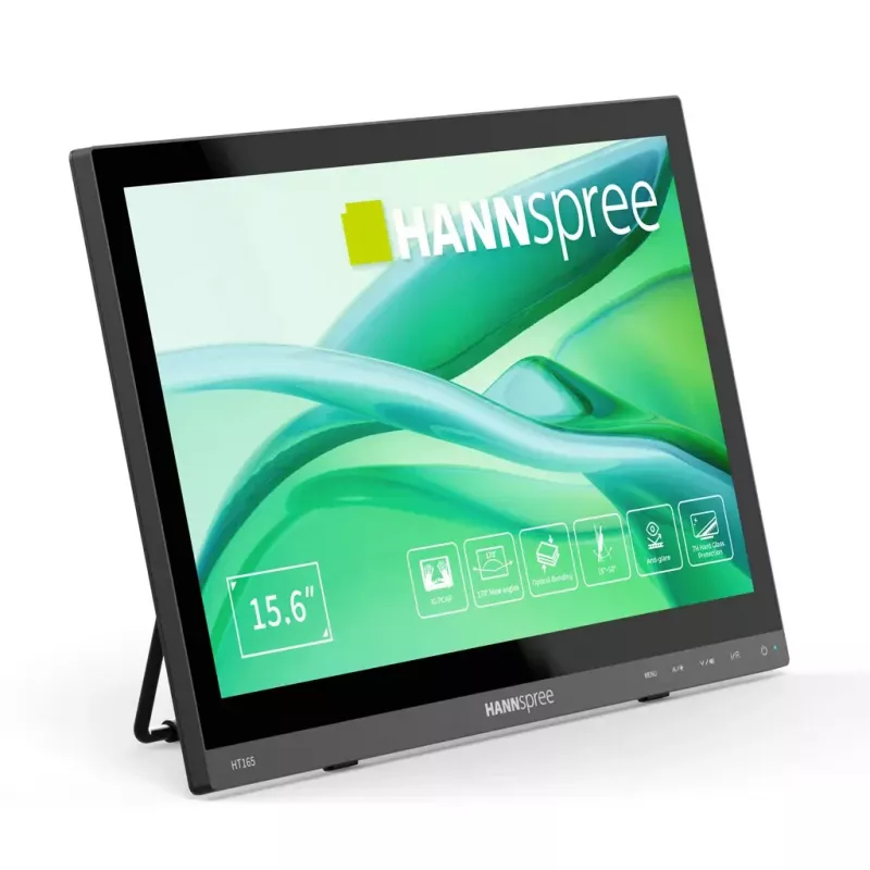 HANNspree HT165HPB 15.6 colio (39,6 cm) Full HD IPS LCD liečiamasis monitorius 1920×1080, 15 ms, VESA, garsiakalbiai, juodas