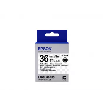 Epson LK-7TBN juoda/spalvota permatoma 36mm (9m) etikečių kasetė