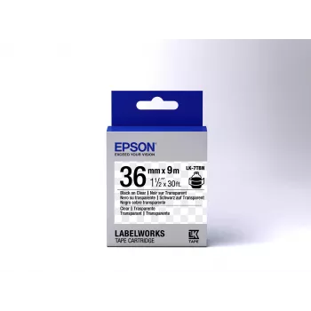 Epson LK-7TBN juoda/spalvota permatoma 36mm (9m) etikečių kasetė