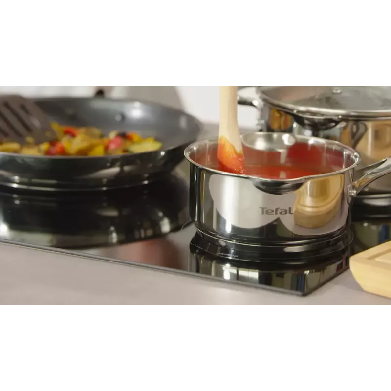 Puodų rinkinys Tefal Duetto+ G719S7, nerūdijantis plienas, 7 dalių (puodai Ø16/20/24 cm, kaserolis Ø16 cm), indukcinis, dangčiai, atsparus orkaitei iki 250°C