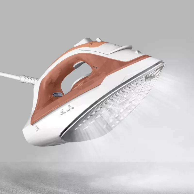 Tefal Virtuo 30 FV2C40E0 lygintuvas sausam ir garų lyginimui, keraminis padas, 2000 W, persikų ir baltos spalvos