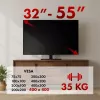 Televizoriaus stovas MACLEAN MC-132 32–55 colių, iki 35 kg, 20° pasukimas, VESA 75x75–400x400