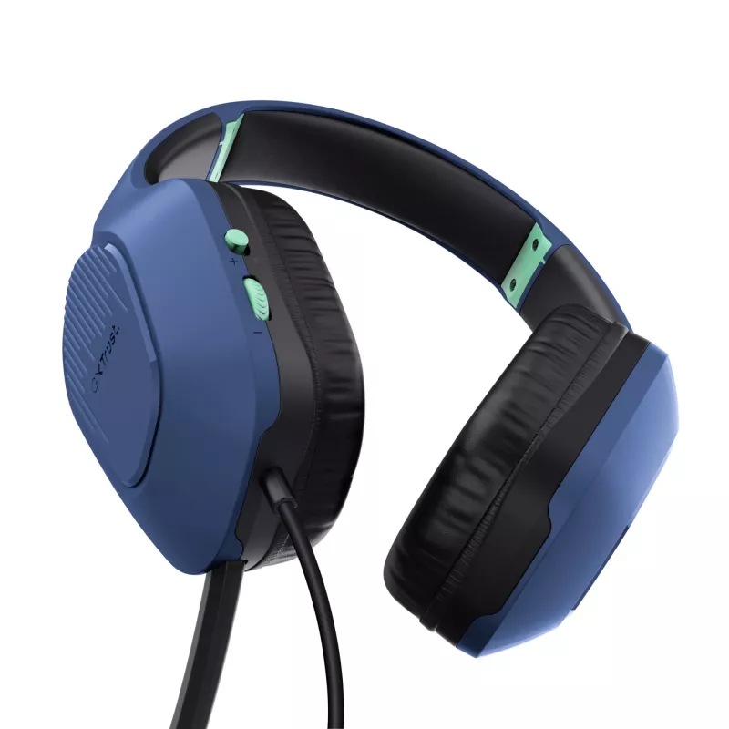 Trust GXT 415B Zirox ausinės su laidu, žaidimų, ant galvos, mėlynos
