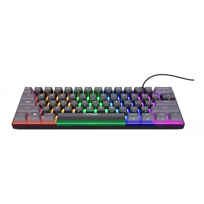 Trust GXT 867 Acira mechaninė žaidimų klaviatūra 60% USB QWERTY juoda