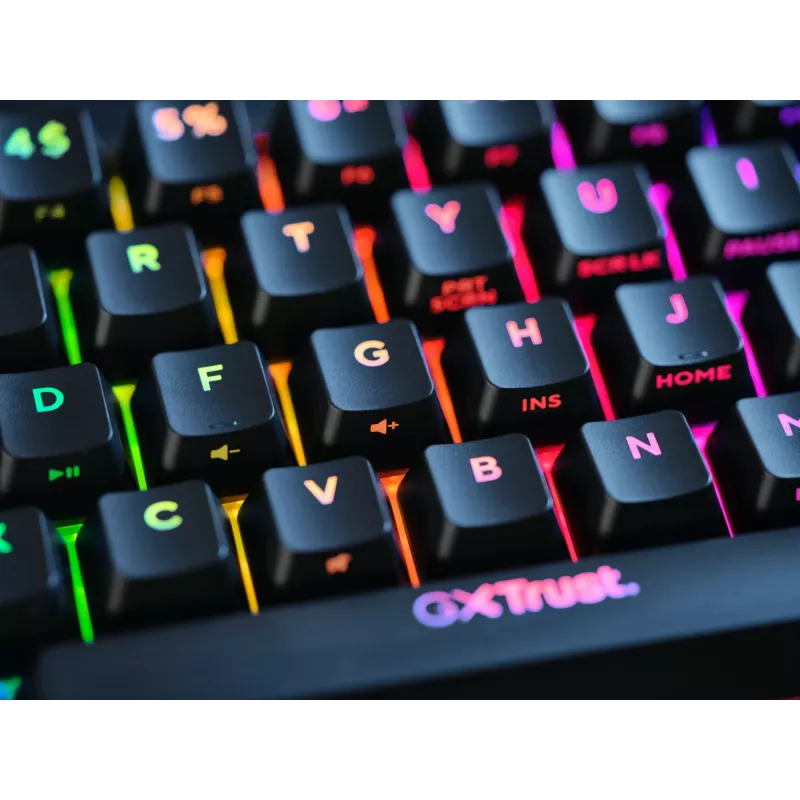 Trust GXT 867 Acira mechaninė žaidimų klaviatūra 60% USB QWERTY juoda