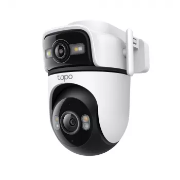 TP-Link Tapo C545D lauko saugumo kamera su dviem objektyvais, PTZ, IP, belaidė ir laidinė, lubų/sienos/stulpo montavimui, balta, sferinė