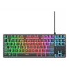 Kompaktiška žaidimų klaviatūra TRUST GXT 833 Thado, TKL 87 klavišų, USB, QWERTY US, membraninė, RGB, juoda