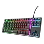 Kompaktiška žaidimų klaviatūra TRUST GXT 833 Thado, TKL 87 klavišų, USB, QWERTY US, membraninė, RGB, juoda