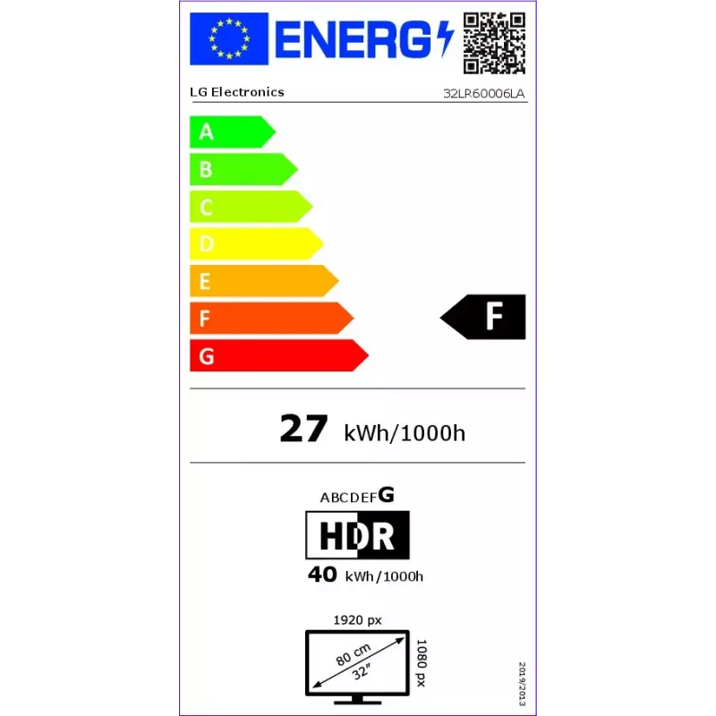 LG 32LR60006LA 81,3 cm (32 coliai) Full HD Smart TV LED Wi-Fi Juodas