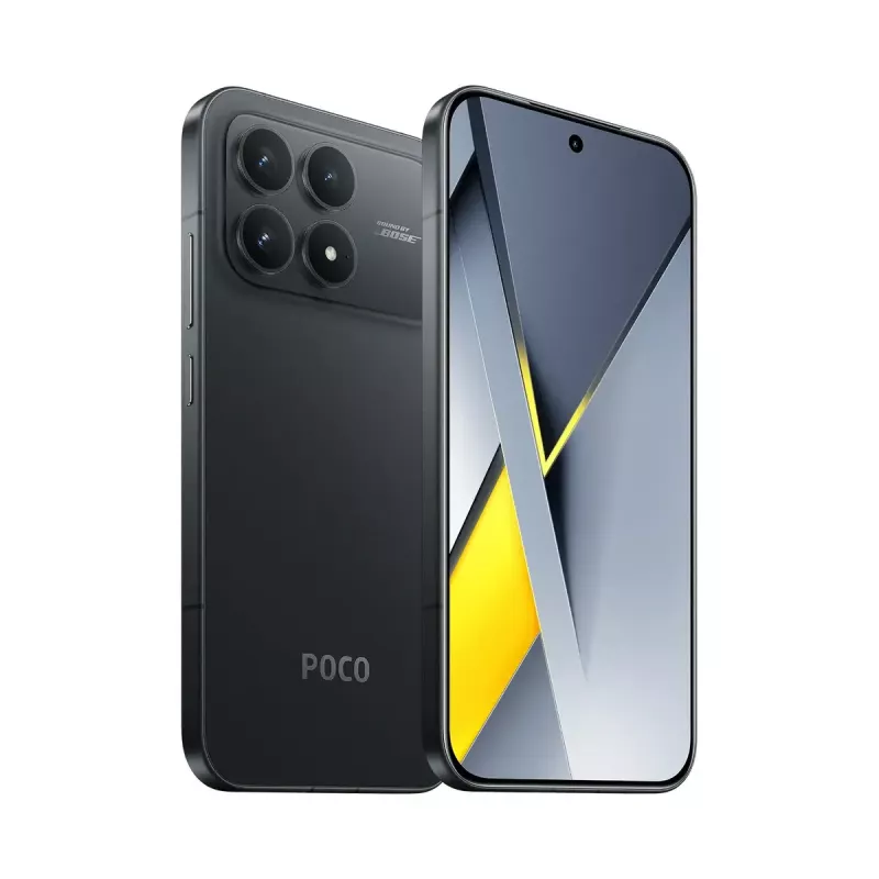 Išmanusis telefonas POCO F8 Pro — 6,59 colio (16,7 cm) 2510×1156, Qualcomm Snapdragon 8 Elite 3,53 GHz, 12 GB RAM, 512 GB, 50 MP triguba, 6210 mAh, Dual SIM, IP68, Juoda
