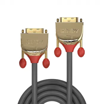 Lindy 7.5m DVI-D Dual Link laidas, Gold Line, 7.6 m, DVI-D, DVI-D, vyriškas, vyriškas, juodas, auksinis