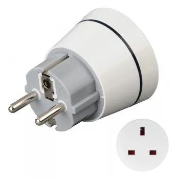 Hama 00223452 maitinimo kištukinis adapteris iš F tipo į G tipo (JK) baltas