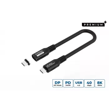 USB4 Gen 3x2 USB-C į USB-C kabelis MicroConnect MC-LS-USB4CC0.15, 0,15 m, juodas
