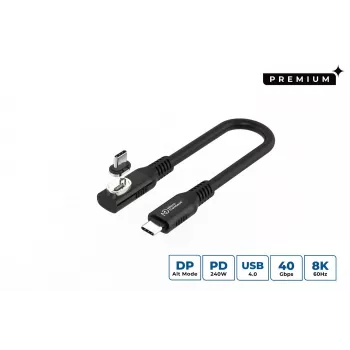 USB4 Gen 3x2 USB-C į USB-C laidas MicroConnect MC-LS-USB4CC0.15-A — 0,15 m, juodas