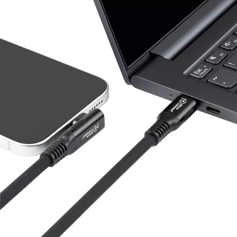 USB4 Gen 3x2 USB-C į USB-C laidas MicroConnect MC-LS-USB4CC0.15-A — 0,15 m, juodas