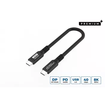 Microconnect USB4CC015-240W USB-C kabelis USB4 Gen 3x2 0,15 m Juodas