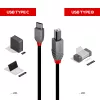 Lindy 2m USB 2.0 Type C į B laidas, Anthra Line