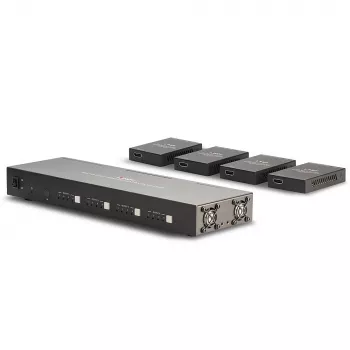 Lindy 70m Cat.6 4x4 HDMI 4K60 Matricos Prailgintuvas, 3840 x 2160 pikselių, AV siųstuvas ir imtuvas, 70 m, Laidinis, Juodas, HDCP