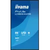 Skaitmeninės reklamos plokščiasis ekranas IIYAMA LH8664UHS-B3AG — 85,6 colio (2,17 m) 3840x2160 4K IPS, 450 cd/m², Wi‑Fi, Android, 24/7, juodas