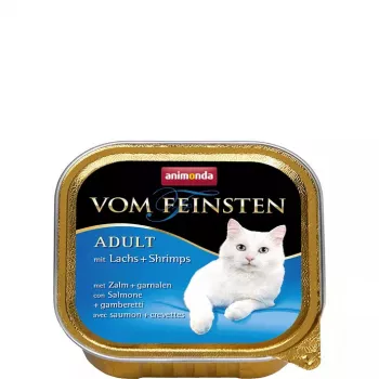 Šlapias kačių ėdalas animonda Vom Feinsten Mature Salmon 100 g – suaugusioms katėms, padėklas, be glitimo ir sojos