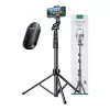 Selfie lazda UGREEN LP680 Bluetooth su nuotolinio valdymo pulteliu, ištraukiama iki 1,7 m, maksimalus aukštis 180 cm, universali suderinamumas, juoda