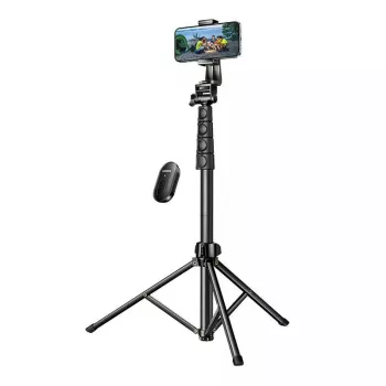 Selfie lazda UGREEN LP680 Bluetooth su nuotolinio valdymo pulteliu, ištraukiama iki 1,7 m, maksimalus aukštis 180 cm, universali suderinamumas, juoda
