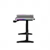 Reguliuojamo aukščio žaidimų stalas huzaro Hero 3.6 RGB Black — 1400×600 mm, aukštis 560–790 mm, RGB apšvietimas, H-kojų konstrukcija