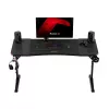 Reguliuojamo aukščio žaidimų stalas huzaro Hero 3.6 RGB Black — 1400×600 mm, aukštis 560–790 mm, RGB apšvietimas, H-kojų konstrukcija