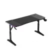 Reguliuojamo aukščio žaidimų stalas huzaro Hero 3.6 RGB Black — 1400×600 mm, aukštis 560–790 mm, RGB apšvietimas, H-kojų konstrukcija