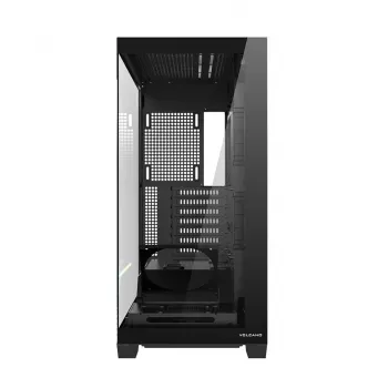 Korpusas MODECOM VOLCANO STELLAR PLUS MIDI BLACK – mid-tower ATX, grūdintas stiklas, USB-C, talpina iki 420 mm GPU