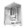 Korpusas MODECOM VOLCANO STELLAR PLUS MIDI WHITE — Midi bokštas, microATX, grūdintas stiklas, USB-C, palaiko GPU iki 420 mm