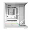 Korpusas MODECOM VOLCANO STELLAR PLUS MIDI WHITE — Midi bokštas, microATX, grūdintas stiklas, USB-C, palaiko GPU iki 420 mm