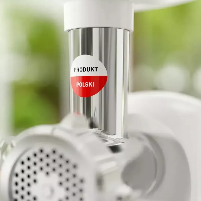 Mėsmalė SMAPP model 490.81 BALTA - 2200 W, 1 greitis, 2.7 kg/min, 3 sieteliai, balta, smulkinimo antgalis