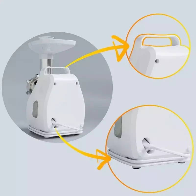 Mėsmalė SMAPP model 490.81 BALTA - 2200 W, 1 greitis, 2.7 kg/min, 3 sieteliai, balta, smulkinimo antgalis