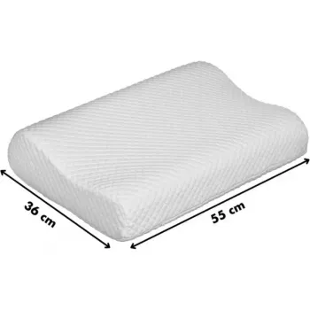 Ortopedinė kaklinė pagalvė ActionMed CERVICAL MED PILLOW PO100AM – putų užpildas, 550×360×120 mm, nuimamas skalbiant užvalkalas, balta